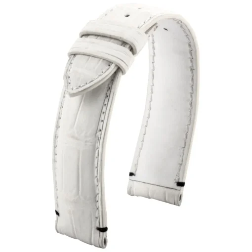 Leather watch strap - Dishdash - White alligator