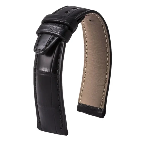 Leather watch band - Special tanning waxed alligator