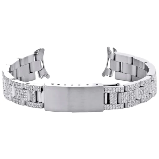 Ladies Custom Diamond Oyster Watch Band to Fit 26mm Case 3.56 CT.