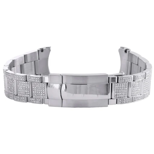 Mens Rolex Custom Oyster Diamond Pave Watch Band Fits 41mm 6.13 CT.