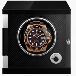 Piano Black Watch Winder with Carbon Fiber Interior for 1 Watch